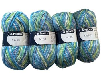 Patons Fab DK 100g - 2080 Aqua Colour - 4 Ball Pack