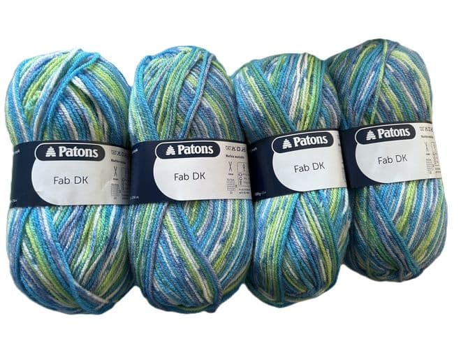Patons Fab DK 100g - 2080 Aqua Colour - 4 Ball Pack