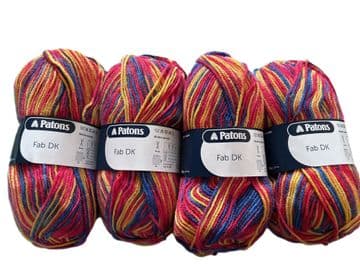 Patons Fab DK 100g - 2326 Raspberry Color - 4 Ball Pack