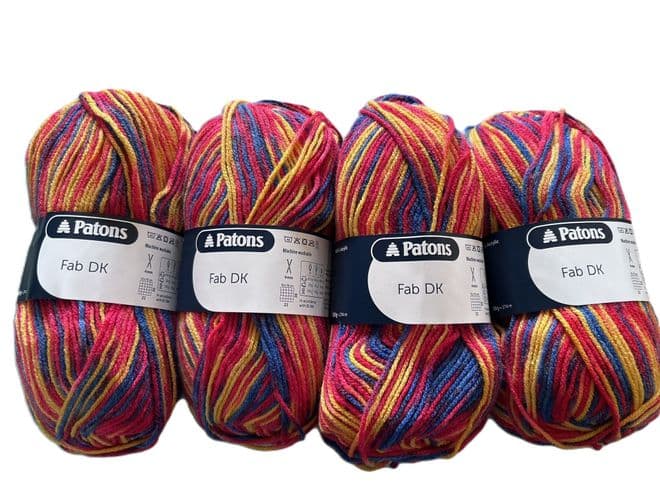 Patons Fab DK 100g - 2326 Raspberry Color - 4 Ball Pack