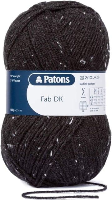 Patons Fab DK 100g - 8375 Black Tweed