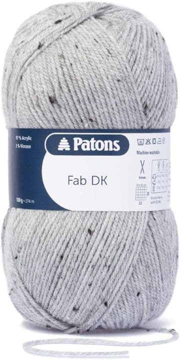Patons Fab DK 100g - 8376 Light Grey Tweed