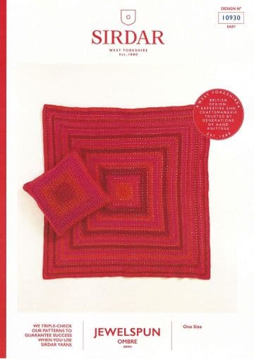 Sirdar Aran Crochet Pattern - 10930 Blanket & Cushion