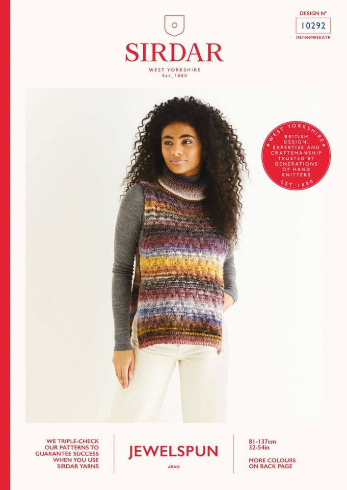 Sirdar Aran Knitting Pattern - 10292 Tabbard