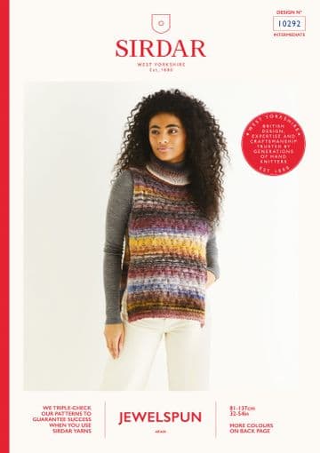 Sirdar Aran Knitting Pattern - 10292 Tabbard