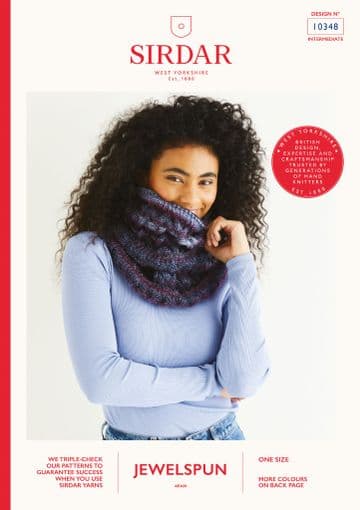 Sirdar Aran Knitting Pattern - 10348 Snood