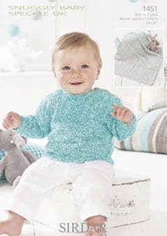 Sirdar Baby Speckle DK - 1451 Sweater and Cardigan Knitting Pattern