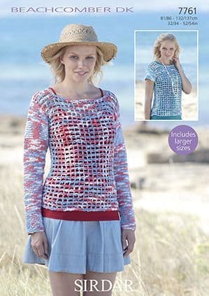 Sirdar Beachcomber DK - 7761 Crochet Tops Knitting Pattern