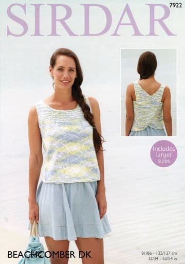 Sirdar Beachcomber DK Knitting Pattern - 7922 Summer Top
