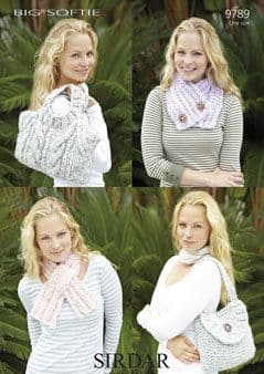 Sirdar Big Softie - 9789 Bag, Satchel, Scarf & Neck Wrap Knitting Pattern