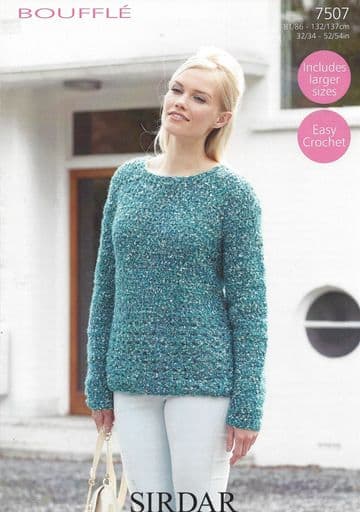 Sirdar Bouffle - 7507 Sweater Crochet Pattern