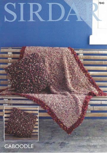 Sirdar Caboodle - 7840 Throw & Cushion Cover Knitting Pattern