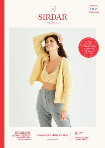 Sirdar Cashmere Merino Silk DK Knitting Pattern - 10553 Game Set Match Twinset