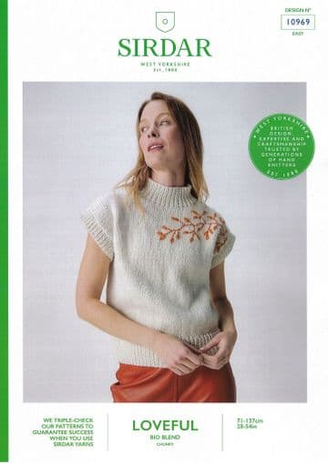 Sirdar Chunky Knitting Pattern - 10969 Ladies Sleeveless Top