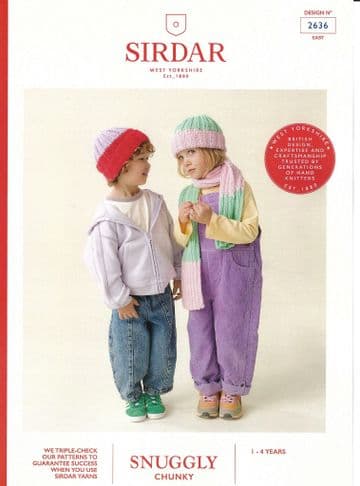Sirdar Chunky Knitting Pattern - 2636 Children's Hat & Scarf (1 - 4 years)