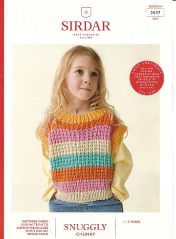 Sirdar Chunky Knitting Pattern - 2637 Children's Tank Top (1 - 4 years)