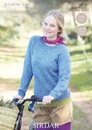 Sirdar Click DK - 9859 Jumper Knitting Pattern