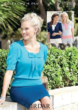 Sirdar Cotton 4ply - 7309 Tops Knitting Pattern