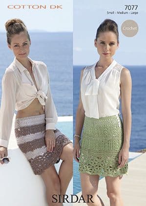 Sirdar Cotton DK Crochet Pattern - 7077 Skirts