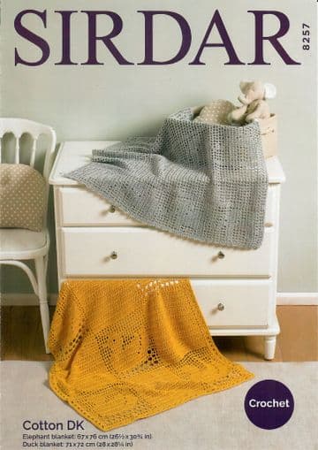 Sirdar Cotton DK Crochet Pattern - 8257 Blankets