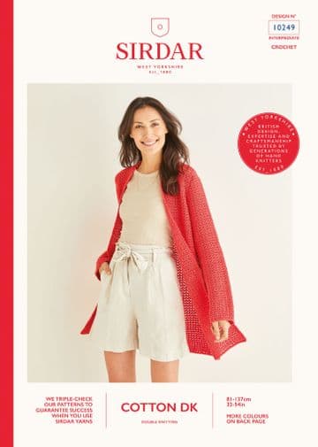 Sirdar Cotton DK Crochet Pattern Booklet - 10249 Jacket