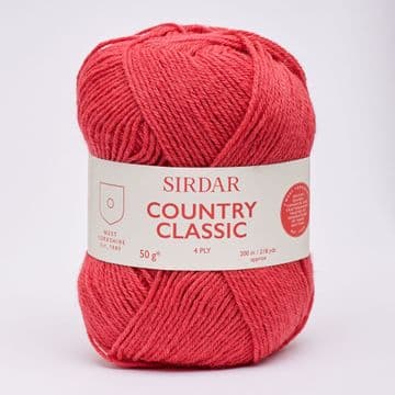 Sirdar Country Classic 4 ply 50g - 970 Cherry Red