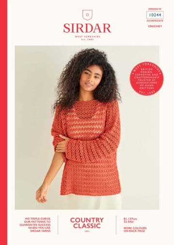 Sirdar Country Classic 4 ply Crochet Pattern Booklet - 10244 Sweater