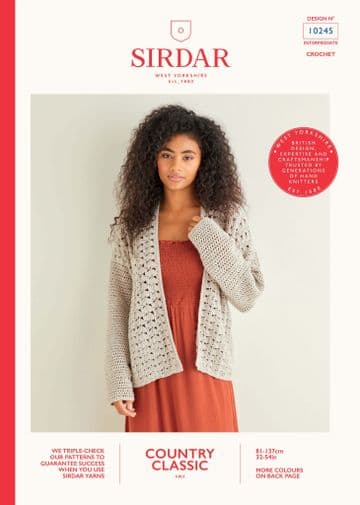 Sirdar Country Classic 4 ply Crochet Pattern Booklet - 10245 Cardigan