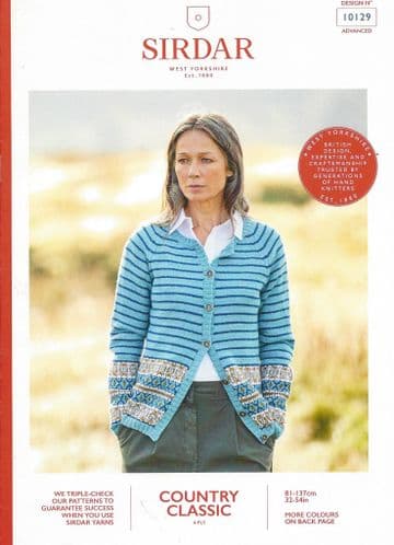 Sirdar Country Classic 4 ply Knitting Pattern Booklet - 10129 Cardigan