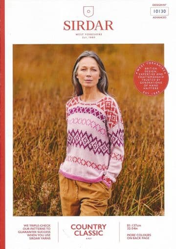 Sirdar Country Classic 4 ply Knitting Pattern Booklet - 10130 Sweater
