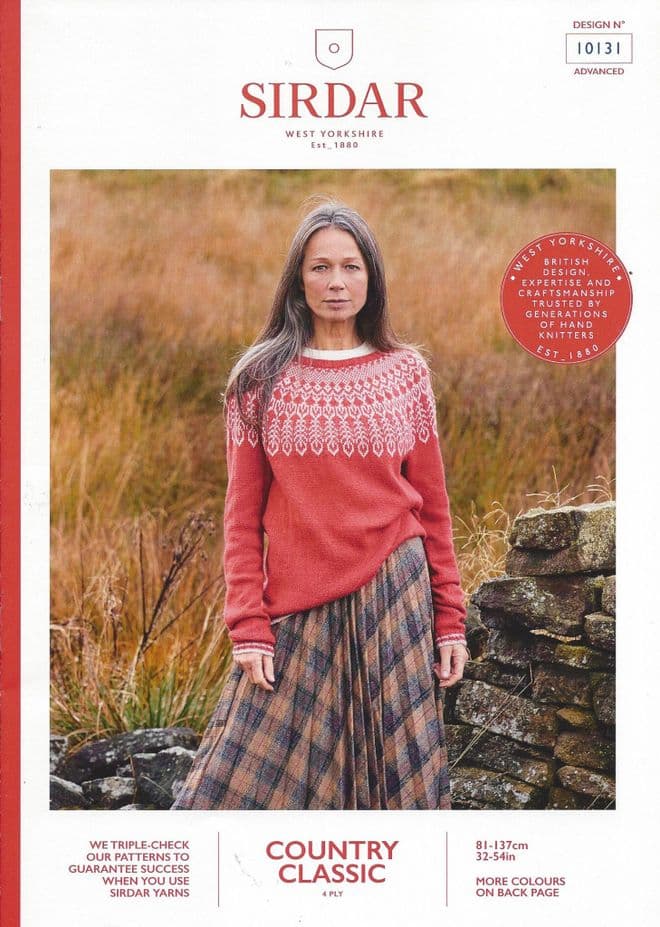 Sirdar Country Classic 4 ply Knitting Pattern Booklet - 10131 Sweater