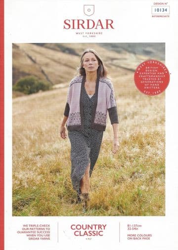 Sirdar Country Classic 4 ply Knitting Pattern Booklet - 10134 Kimono