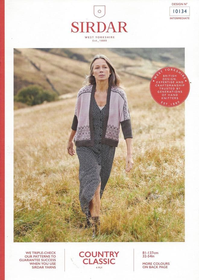 Sirdar Country Classic 4 ply Knitting Pattern Booklet 10134 Kimono