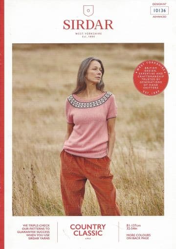 Sirdar Country Classic 4 ply Knitting Pattern Booklet - 10136 Top