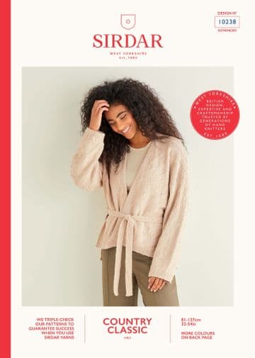 Sirdar Country Classic 4 ply Knitting Pattern Booklet - 10238 Wrap Cardigan