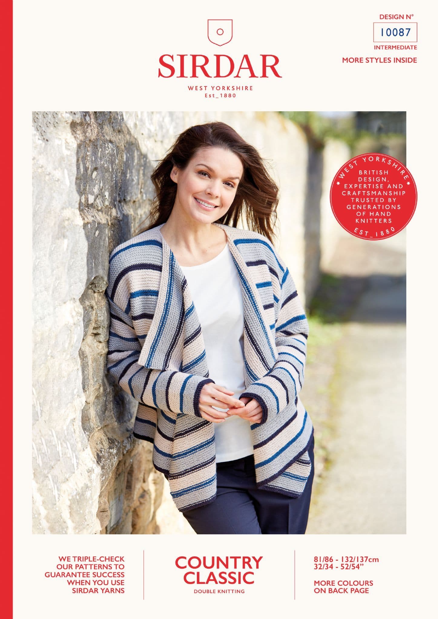 Sirdar Country Classic DK Knitting Pattern 10087 Cardigan