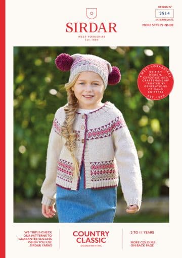Sirdar Country Classic DK Knitting Pattern Booklet - 2514 Cardigan & Hat