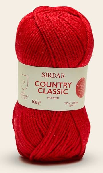 Sirdar Country Classic Worsted 100g - 653 Lipstick - Clearance Price £4.25