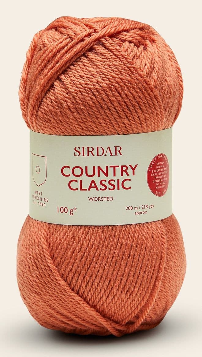 Sirdar Country Classic Worsted 100g - 656 Ginger - Clearance Price £4.25