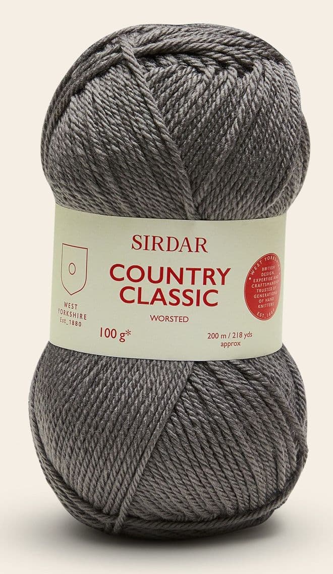 Sirdar Country Classic Worsted 100g - 663 Pewter - Clearance Price £4.25