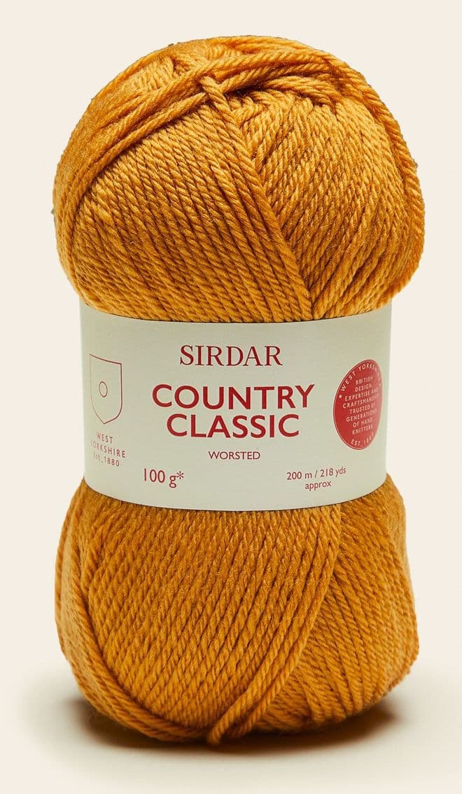Sirdar Country Classic Worsted 100g - 677 Golden - Clearance Price £4.25