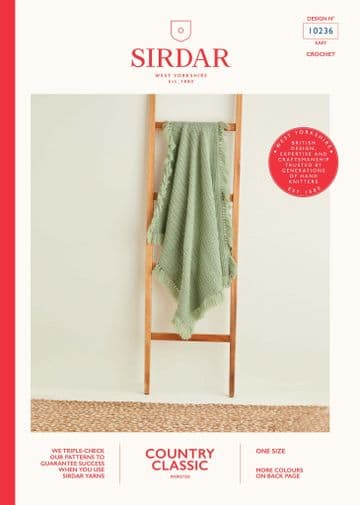 Sirdar Country Classic Worsted Crochet Pattern - 10236 Blanket