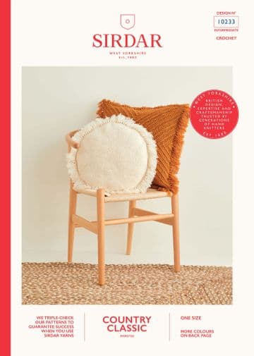 Sirdar Country Classic Worsted Crochet Pattern Booklet - 10233 Cushion Covers