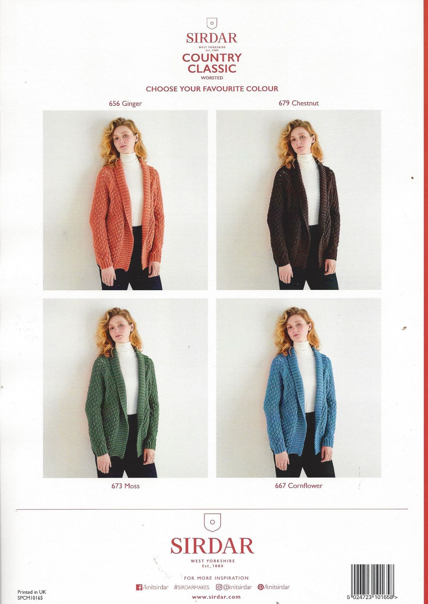 Sirdar Country Classic Worsted Knitting Pattern Booklet 10165 Jacket