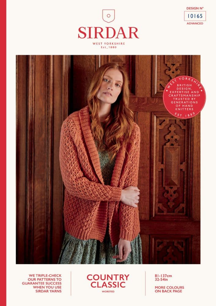 Sirdar Country Classic Worsted Knitting Pattern Booklet 10165 Jacket