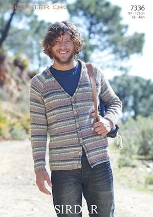 Sirdar Crofter DK - 7336 Cardigan Knitting Pattern