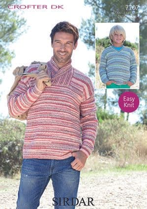 Sirdar Crofter DK - 7707 Sweaters Knitting Pattern