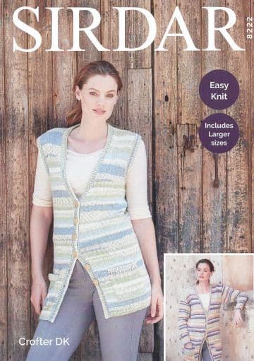 Sirdar Crofter DK - 8222 Waistcoat & Cardigan Knitting Pattern