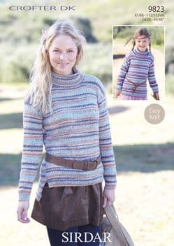 Sirdar Crofter DK - 9823 Jumpers Knitting Pattern