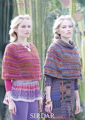 Sirdar Divine DK - 7329 Capes Knitting Pattern - Clearance Price £1.99